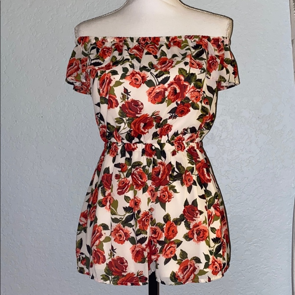 H&M Ruffled Rose Romper